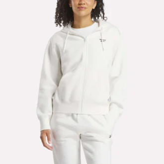 Damen-Sweatshirt mit durchgehendem Reißverschluss und kleinem Vektor