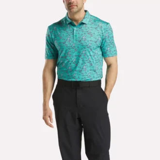Herren-Golfpoloshirt mit kurzen Ärmeln und Alligator-Print