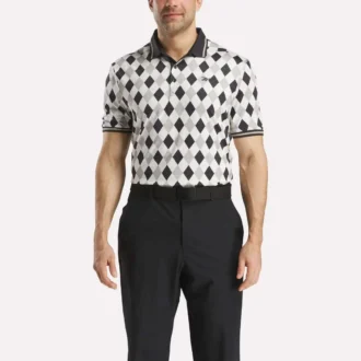Herren-Polohemd mit kurzen Ärmeln und Vector-Argyle-Print