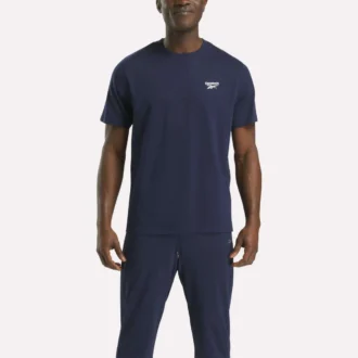 Herren-T-Shirt mit kleinem Logo, Rundhalsausschnitt und kurzen Ärmeln