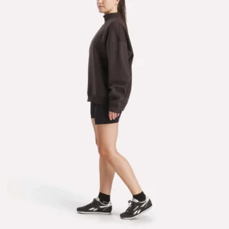 Lang geschnittenes Rollkragen-Sweatshirt für Damen