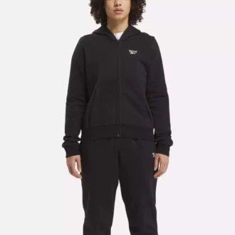 Reebok Identity Small Logo Fleece-Hoodie mit durchgehendem Reißverschluss für Damen