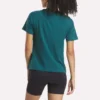 Zweifarbiges Damen-T-Shirt mit Rundhalsausschnitt und Logo